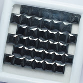 Natural Moissanite Black Color Square Cut 49 Pcs CERTIFIED Loose Gemstone 5x5 mm